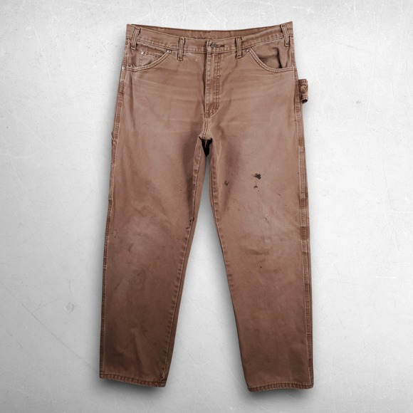 Dickies Other - Dickies Relaxed Fit Canvas Carpenter Pants Men 36x32 Brown Rugged Workwear